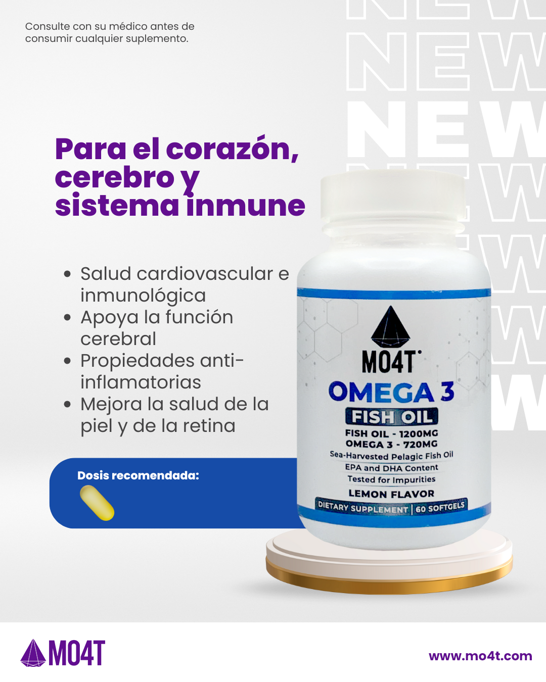 OMEGA-3 CON EPA Y DHA - Para el corazón, cerebro y sistema inmune