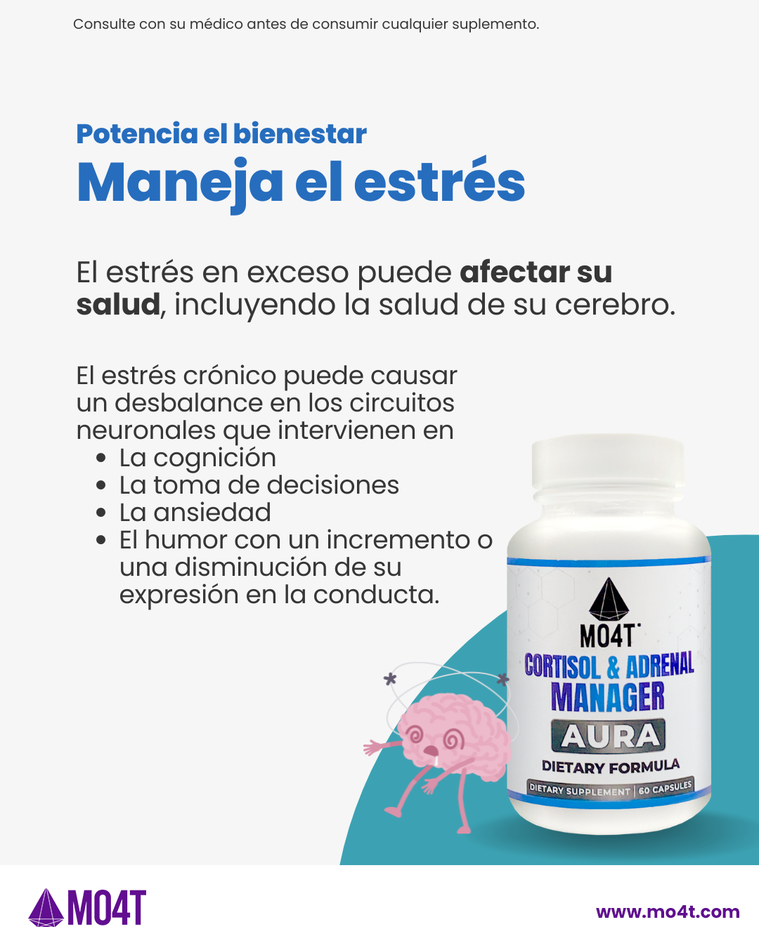 AURA - Fórmula anti estrés, soporte de cortisol