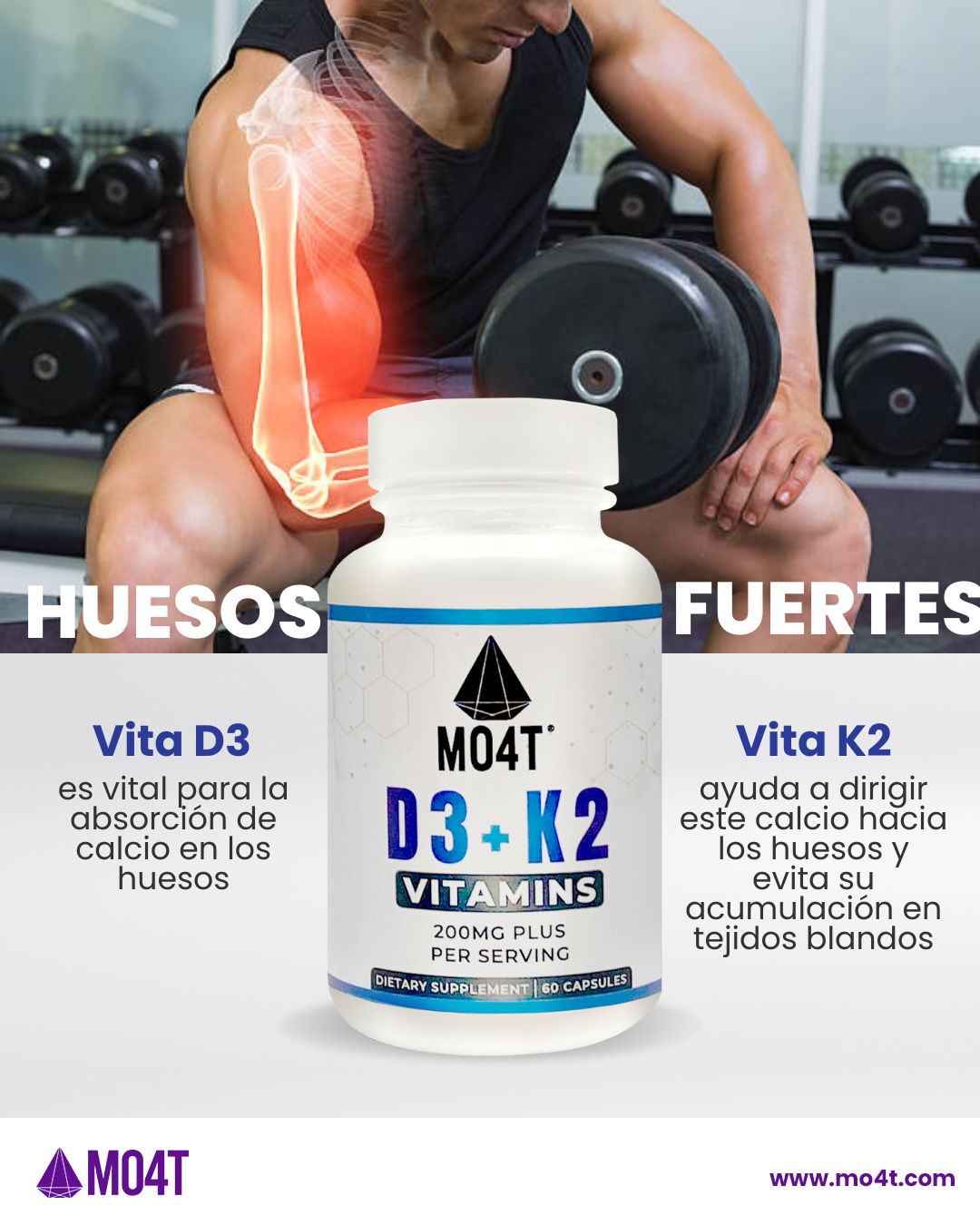 VITAMINAS D3 + K2 - Fortalece tus huesos